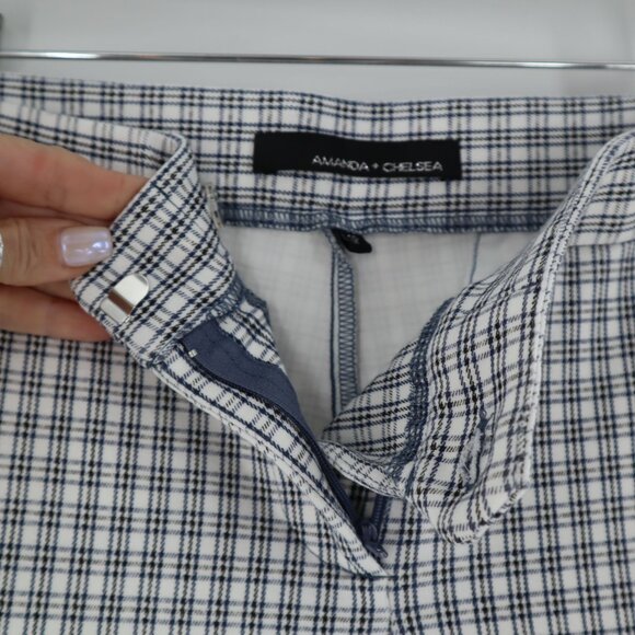 Amanda + Chelsea Capri Trousers Womens 6P White Career‎ Officecore Work Plaid - Picture 5 of 8
